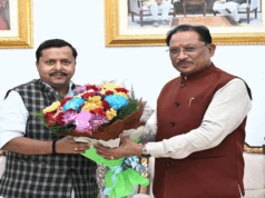 मुख्यमंत्री श्री विष्णु देव साय से बिहार के पथ निर्माण मंत्री श्री नितिन नवीन ने की सौजन्य मुलाकात