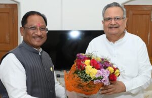 मुख्यमंत्री विष्णु देव साय ने विधानसभा अध्यक्ष डॉ. रमन सिंह से की सौजन्य मुलाकात….